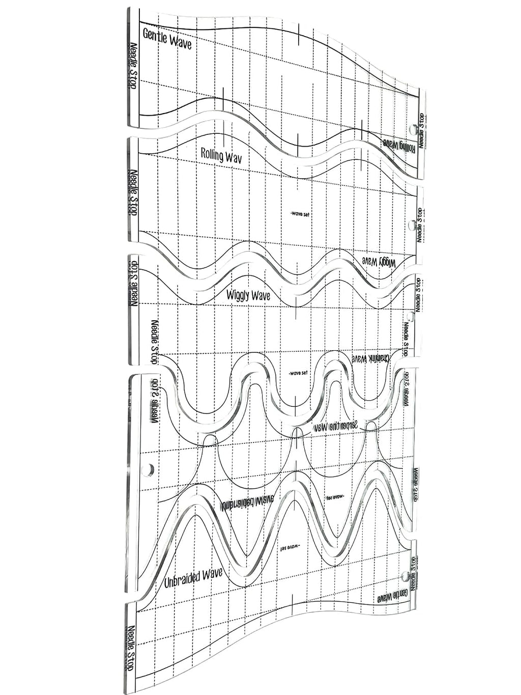 Wave Ruler for Quilting: 3mm Thick Acrylic Template for Sewing
