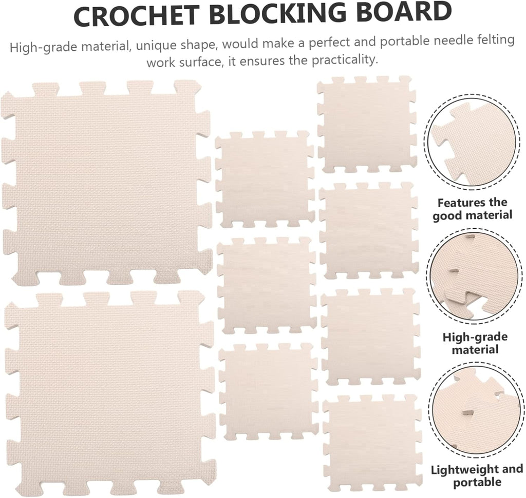 9pcs Crochet Blocking Board Knitting Mat for DIY Felting Crafts