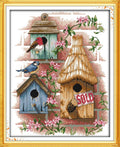 Benway Counted Cross Stitch Birds and Wooden Bird's-Nest 14 Count