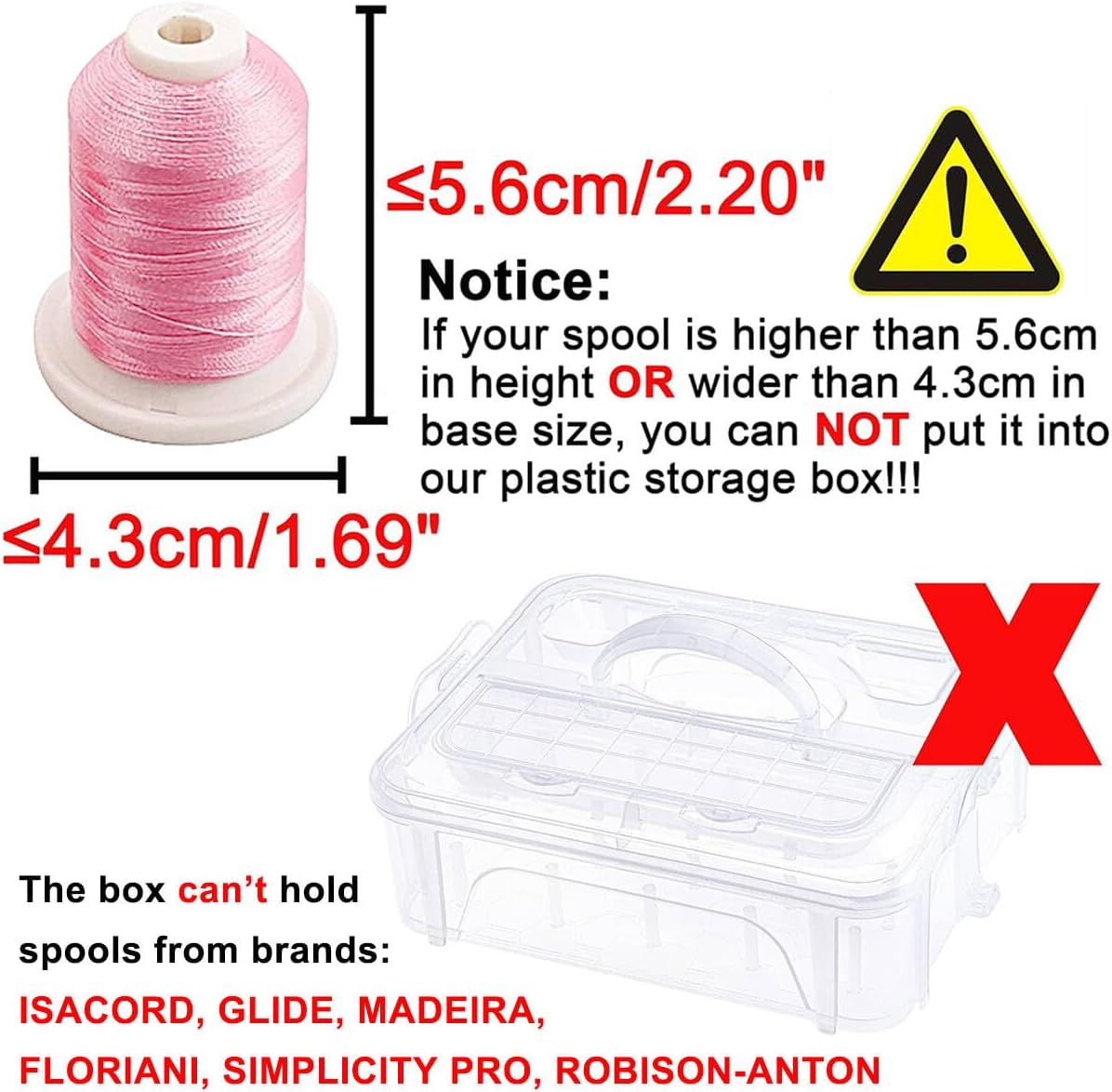 New brothread 1 Layer Stackable Clear Storage Box Organizer