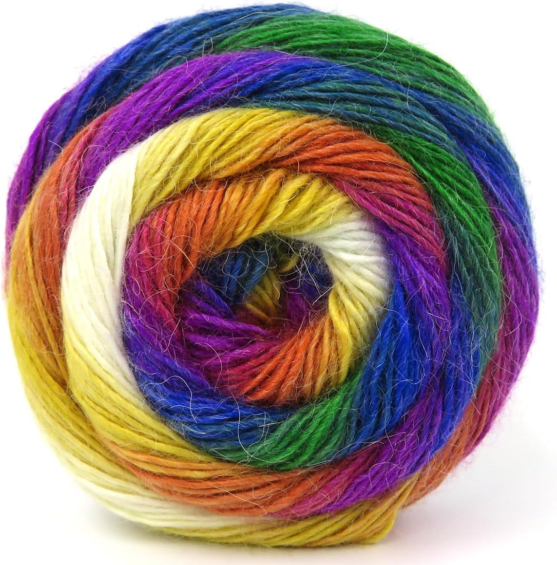 Green, Blue, Purple, Orange, Gold, White Cake Alpaca Fine - Alpaca