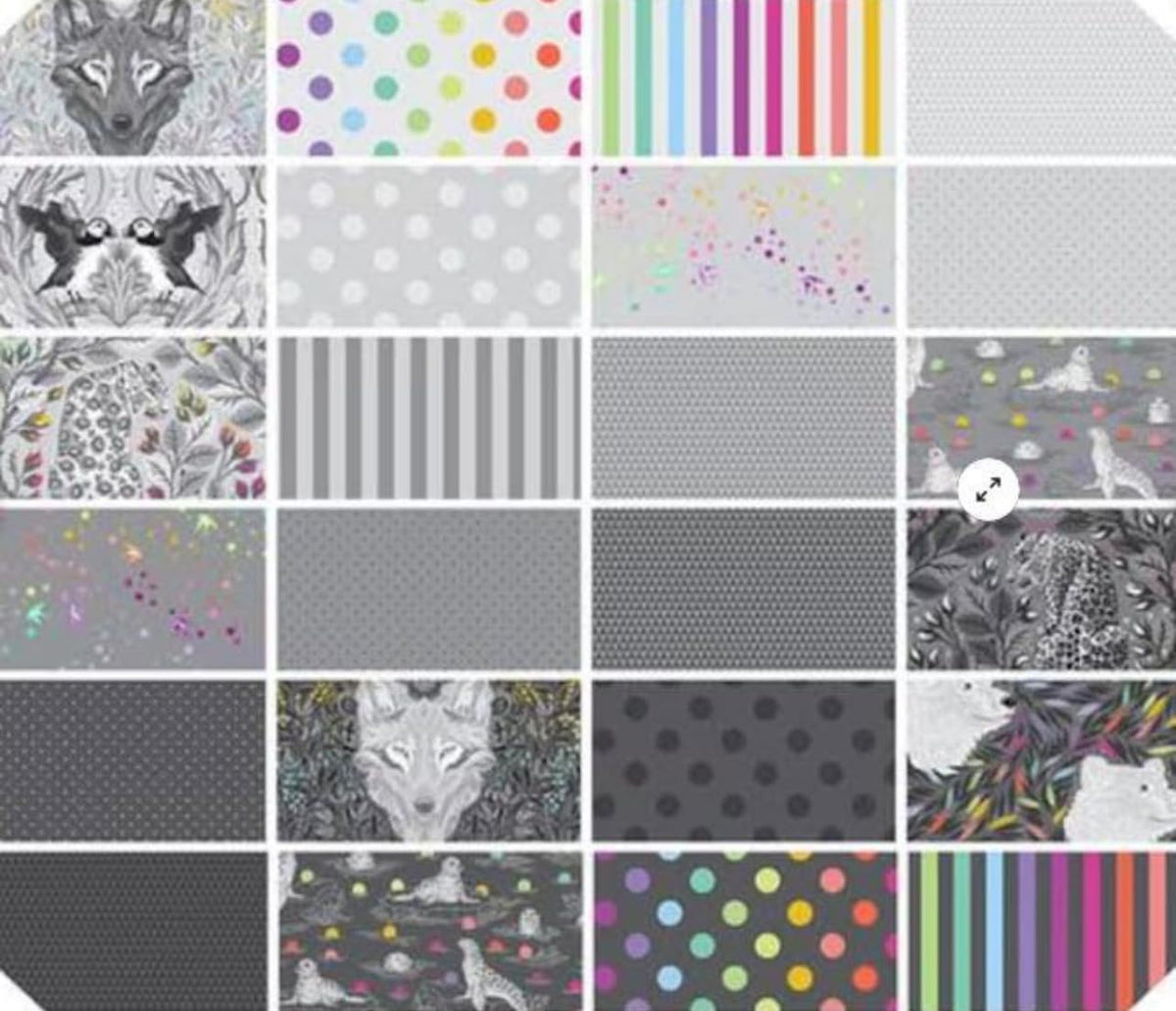 Tula Pink Graywork Charm Pack 42 5-inch Squares FreeSpirit Fabrics