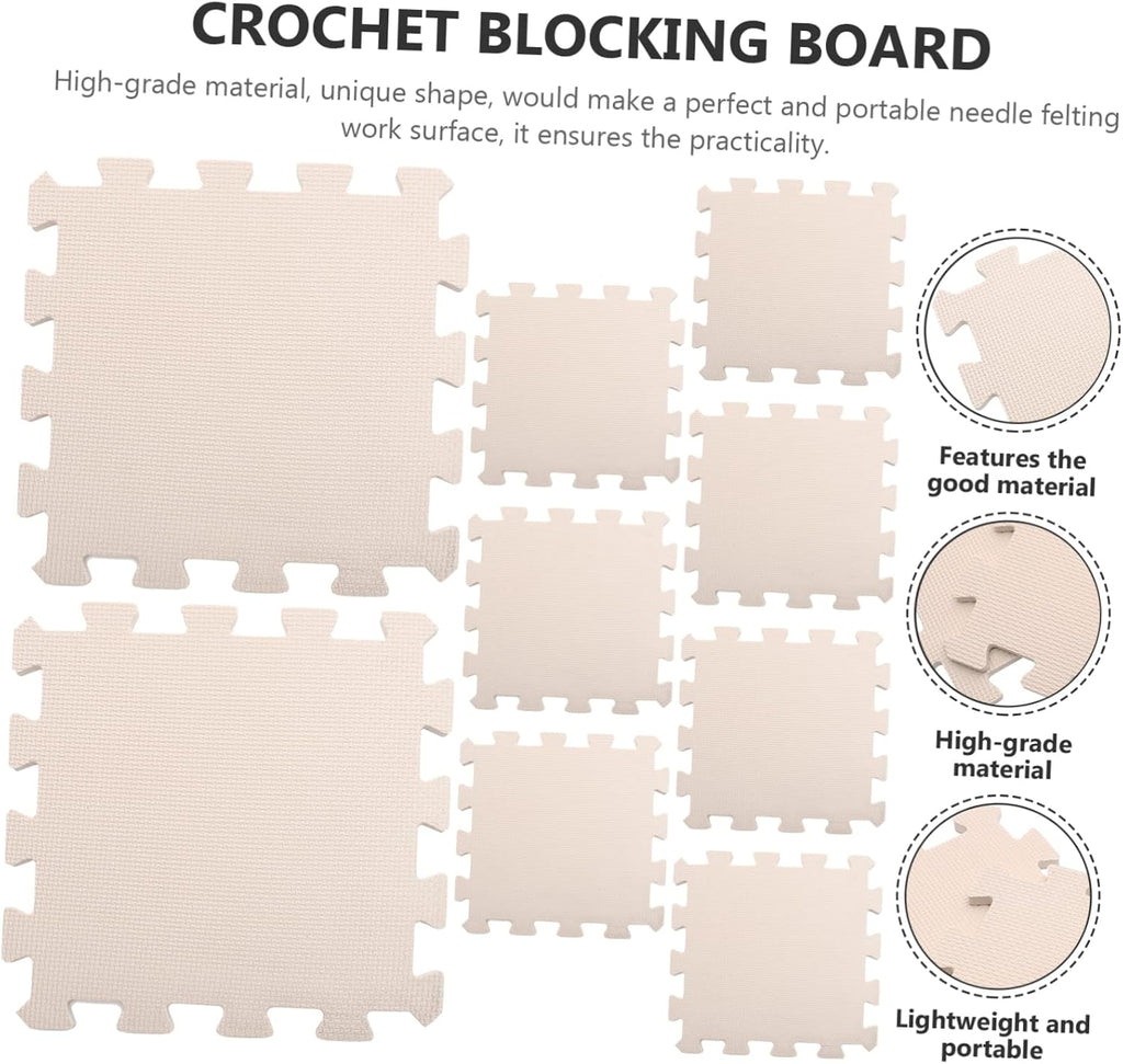 9pcs Portable Foams Knitting Crochet Board for Blocking Projects