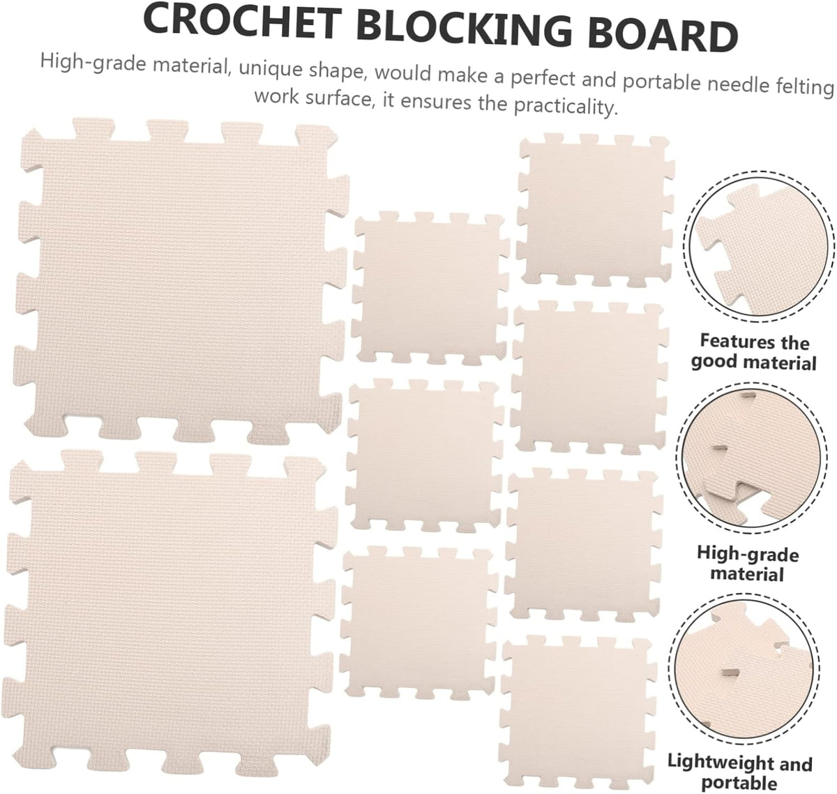 9pcs Portable Foams Knitting Crochet Board for Blocking Projects