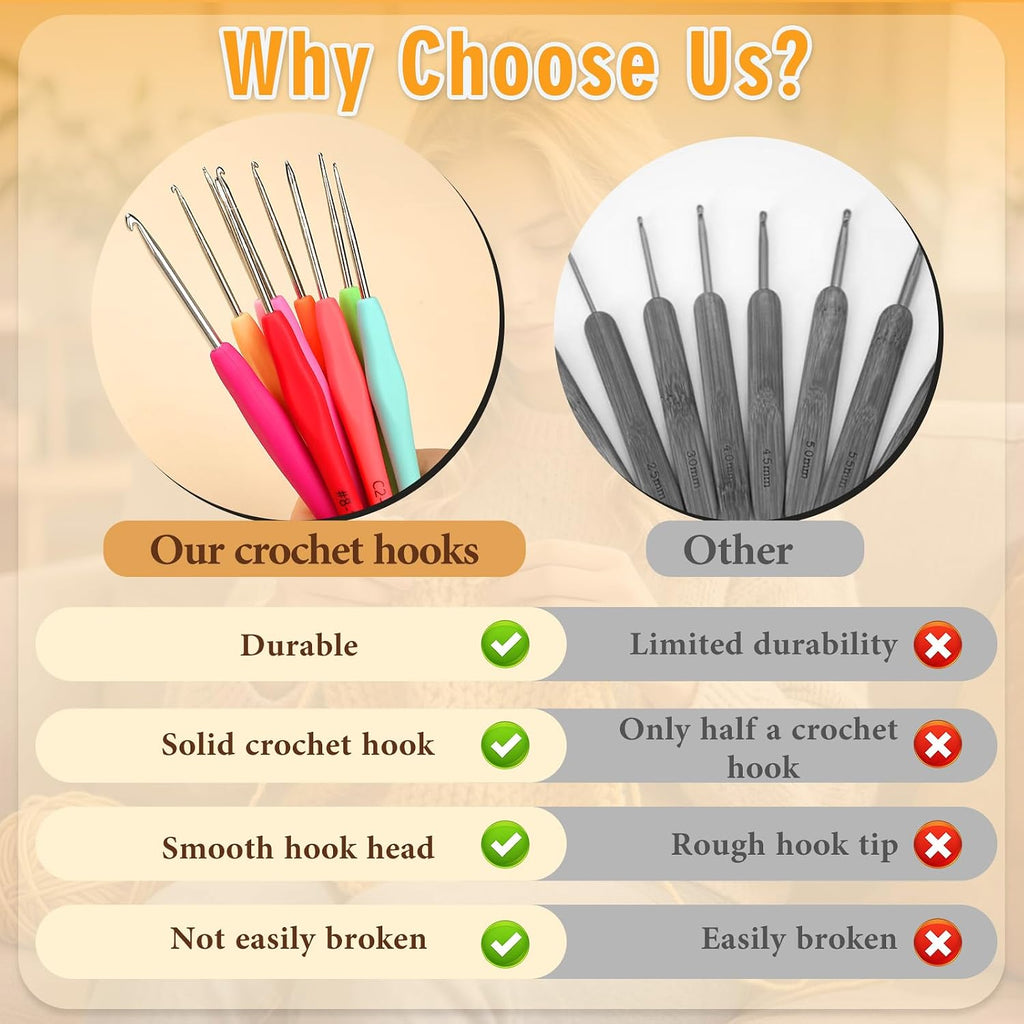 SHWAKK Small Crochet Hook, 0.5 mm Lace Ergonomic Crochet Hooks