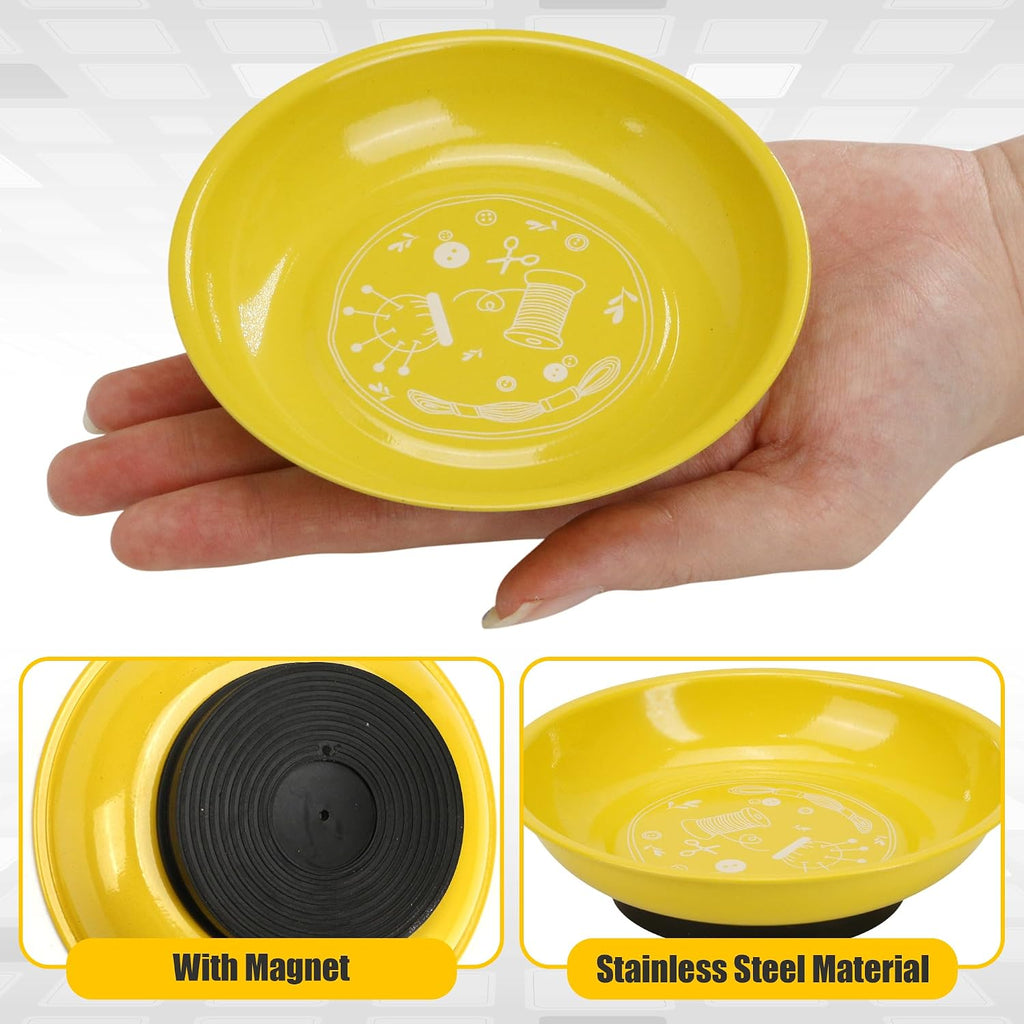 2Pcs Magnetic Bowl Sewing Pin Bobby Holder Storage Tray with 150Pcs