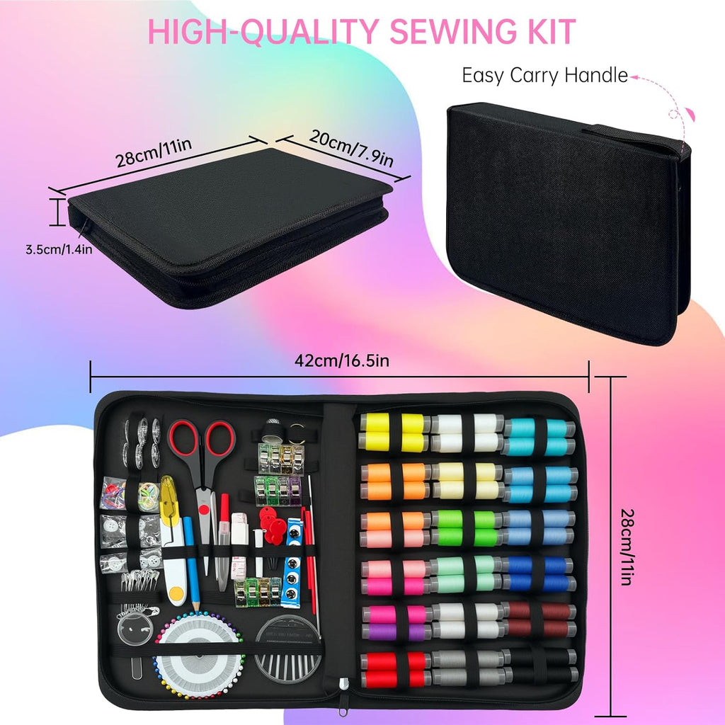 212PCS Sewing Kit for Adults, Portable Hand Sewing Kit with 43XL