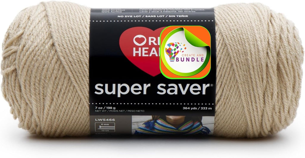 Acrylic Yarn Buff – Red Heart Super Saver, Medium #4, 7oz/198g Skein