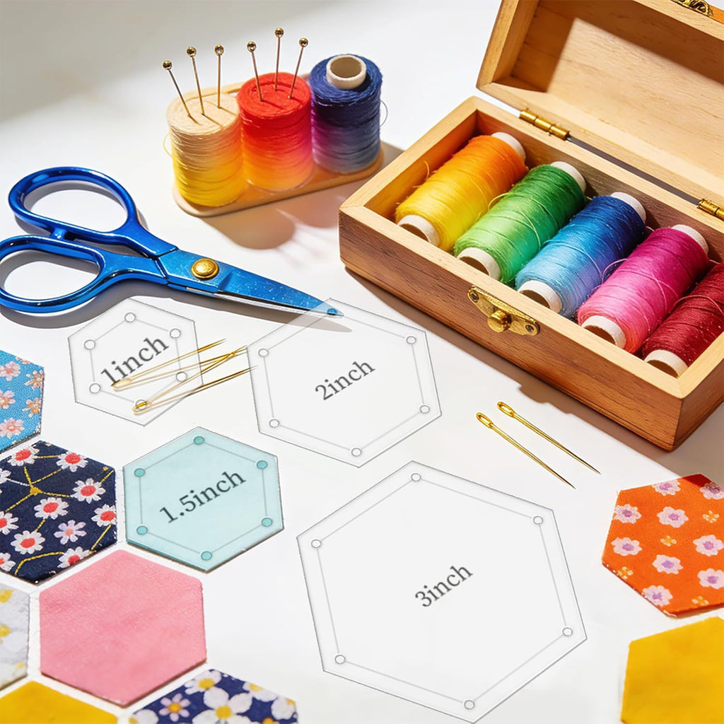 8pcs Hexagon Quilting Templates and Rulers Templates Quilting
