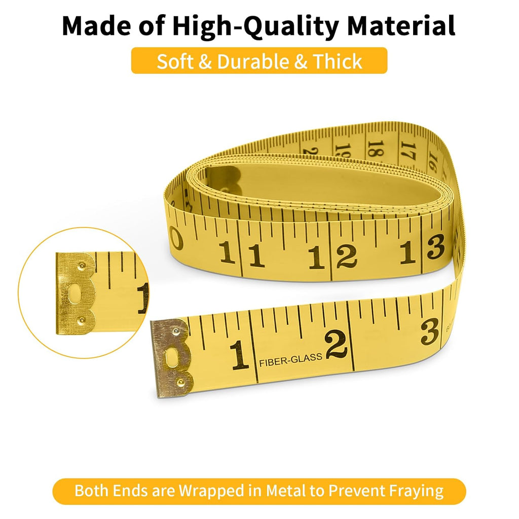 6 Packs Soft Measuring Tape for Body Measurements, Wider Dual Scale