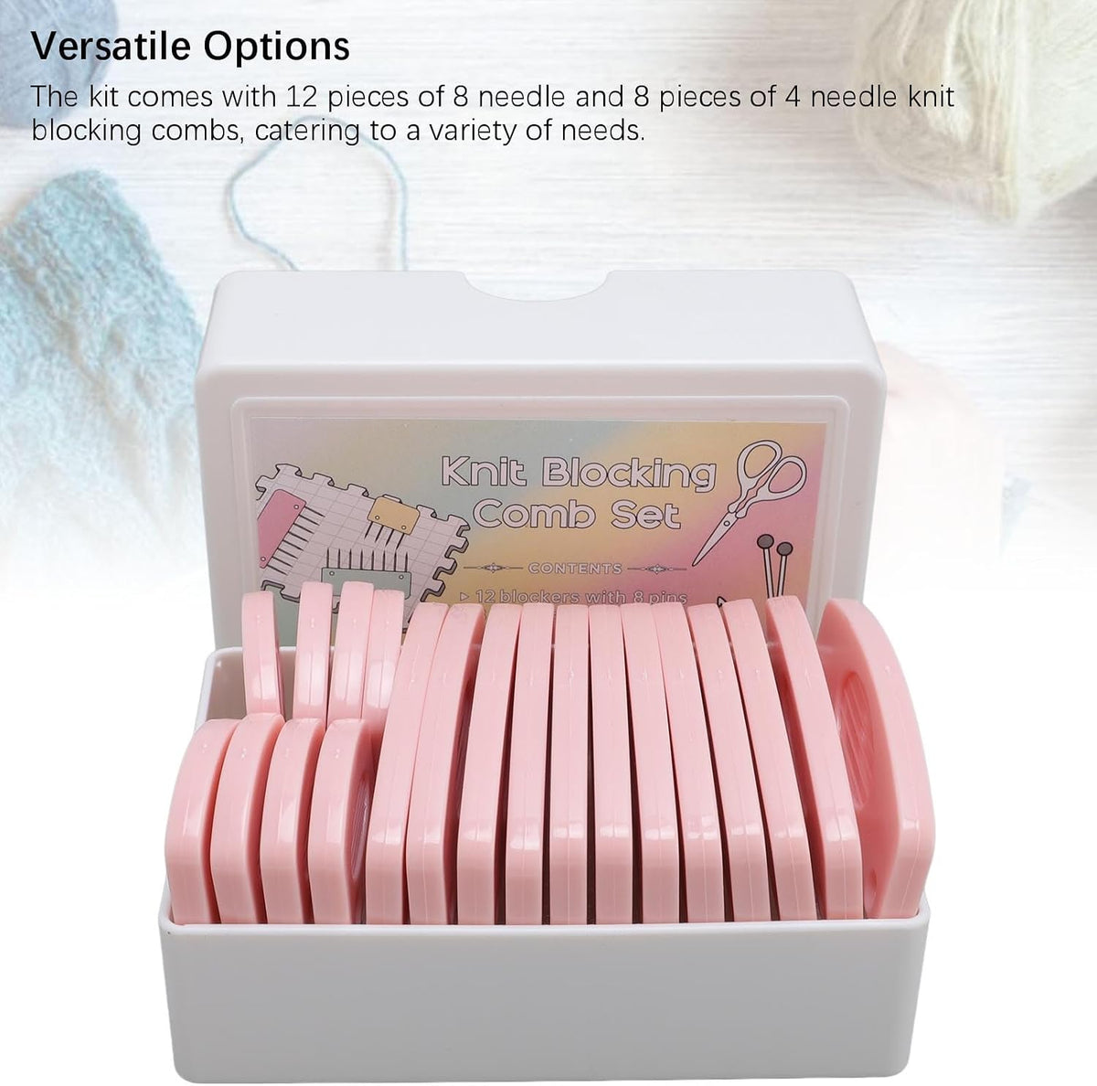 20Pcs Knit Blocking Pins Kit, 4 Pin and 8 Pin Knit Blocking Combs for