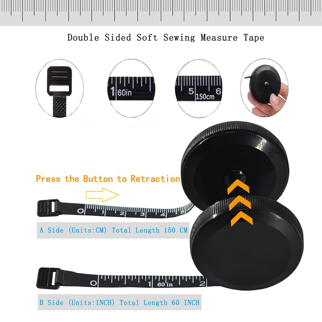 Tape Measure Soft Measuring Tape for Body Fabric Sewing Tailor 2Pack