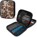 Brown Crochet Hook Case Empty Cow Print Knitting Needle Case Organizer