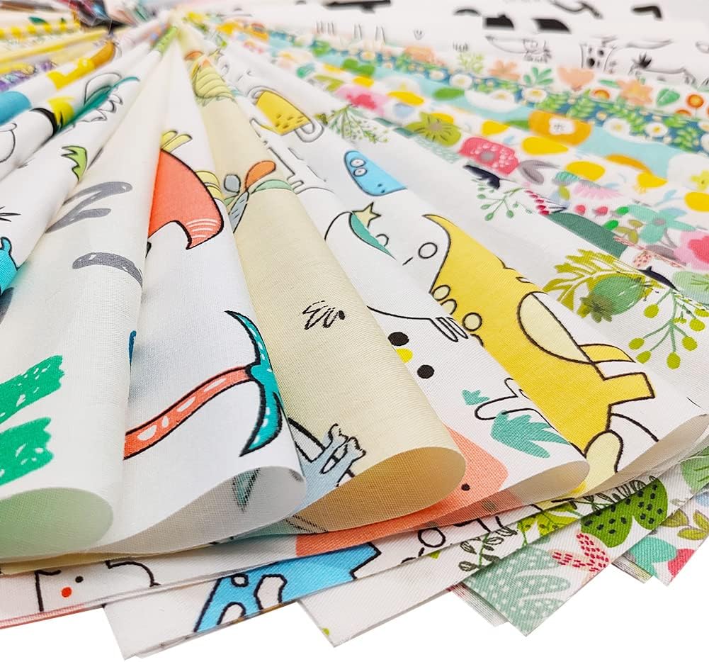 56pcs Cotton 9.8” x 9.8”(25cm x 25cm) Quilting Fabric Bundles, Pre-Cut