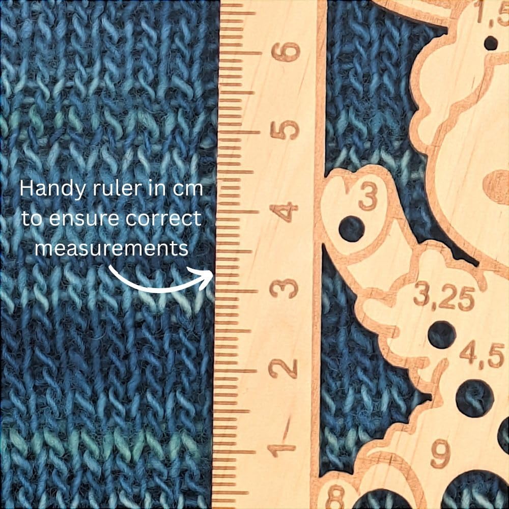 Birch Wood Sheep-Shaped Knitting Needle Gauge – Adorable Needle Sizer