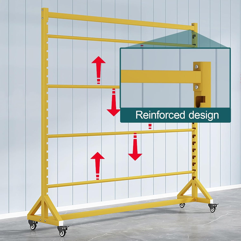Large Fabric Roll Storage Rack with Adjustable Hanging Rod, Movable
