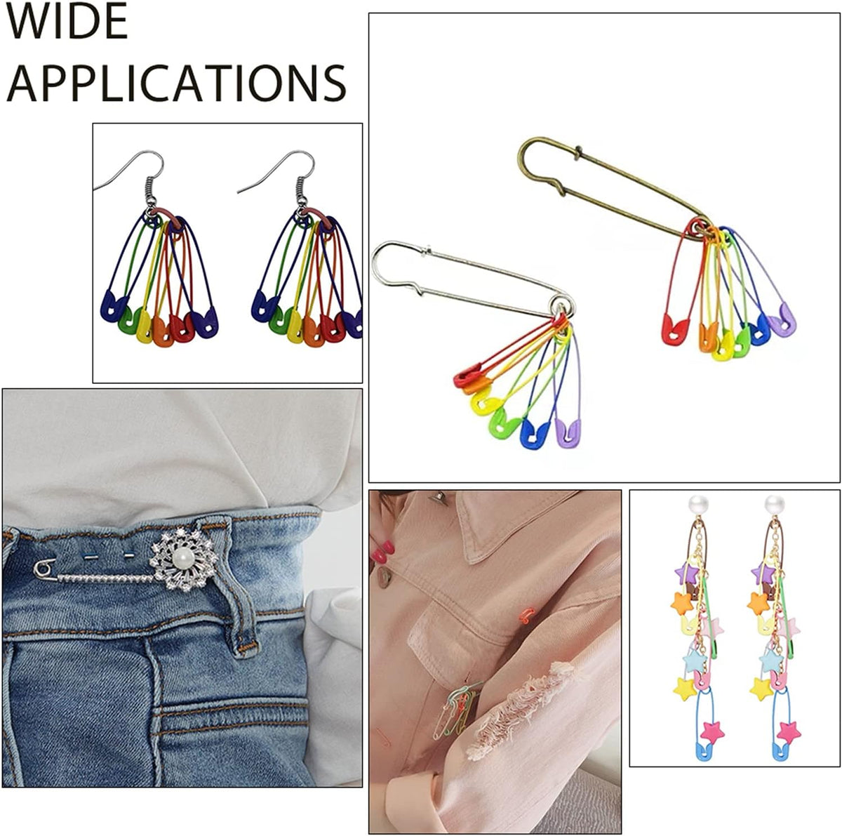 arricraft 100PCS Colored Safety Pins, Premium Safety Pins Bulk Sewing