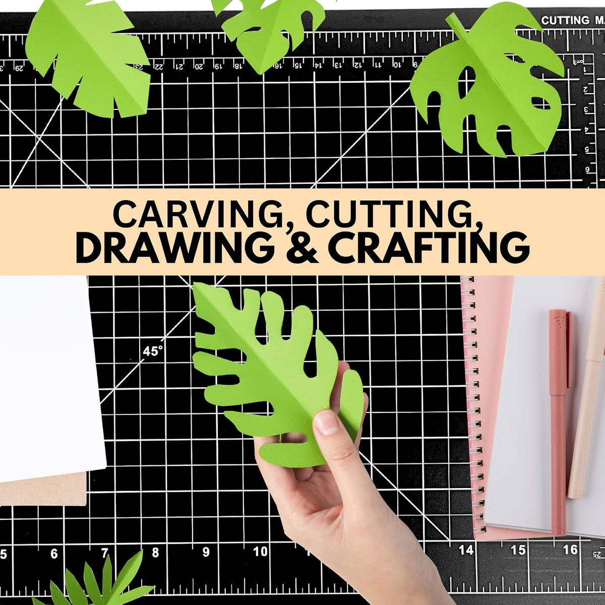 ARTIST'S BEST 12" X 18" Black Self Healing Cutting Mat | Durable PVC