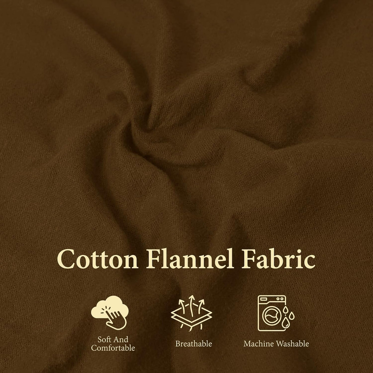43.3" W Cotton Flannel Fabric Cut by the Yard, 190GSM Soft Brushed