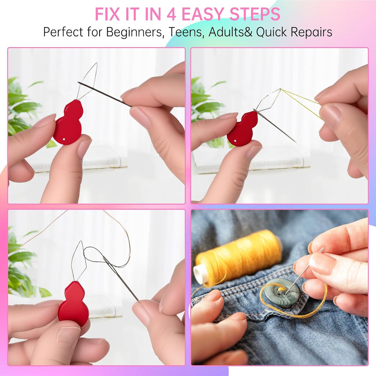 212PCS Sewing Kit for Adults, Portable Hand Sewing Kit with 43XL
