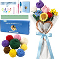 Yilurthyn Crochet Kit DIY Handmade Flower Rose Tulip Sunflower 7pcs