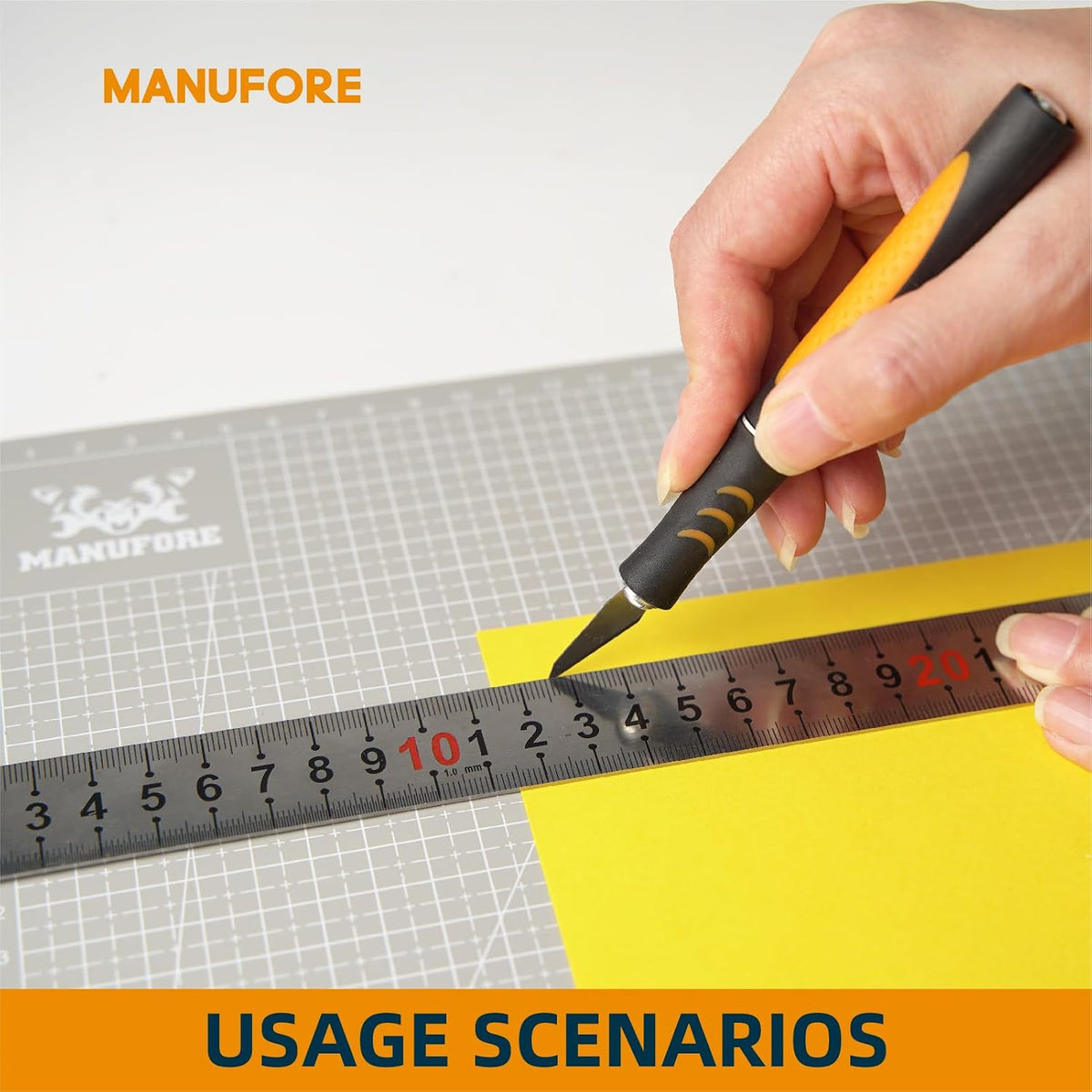 MANUFORE Cutting Mat A3, A4, A5 Set Centimeter and Inch Scale Self