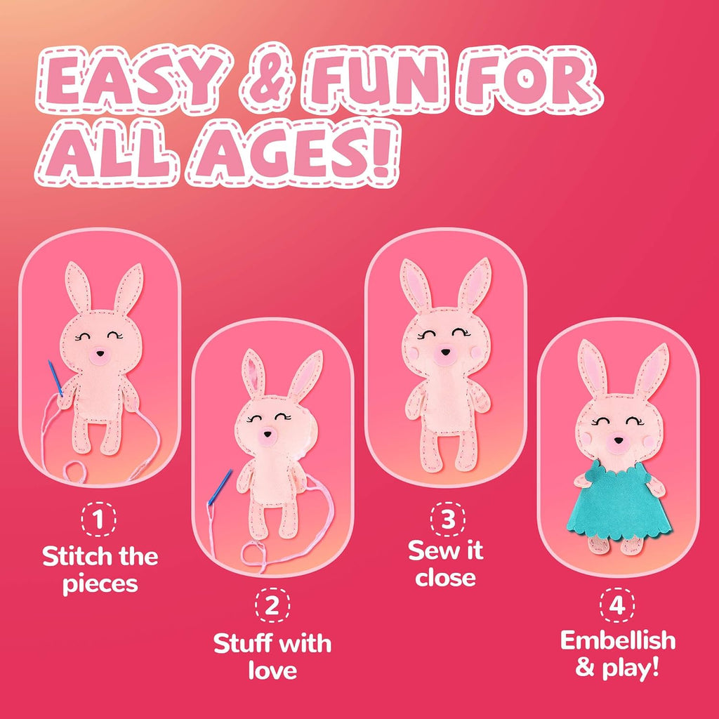 Cymbana Sewing Kit for Kids, Make a Friend 5 Felt Kids Sewing Crafts