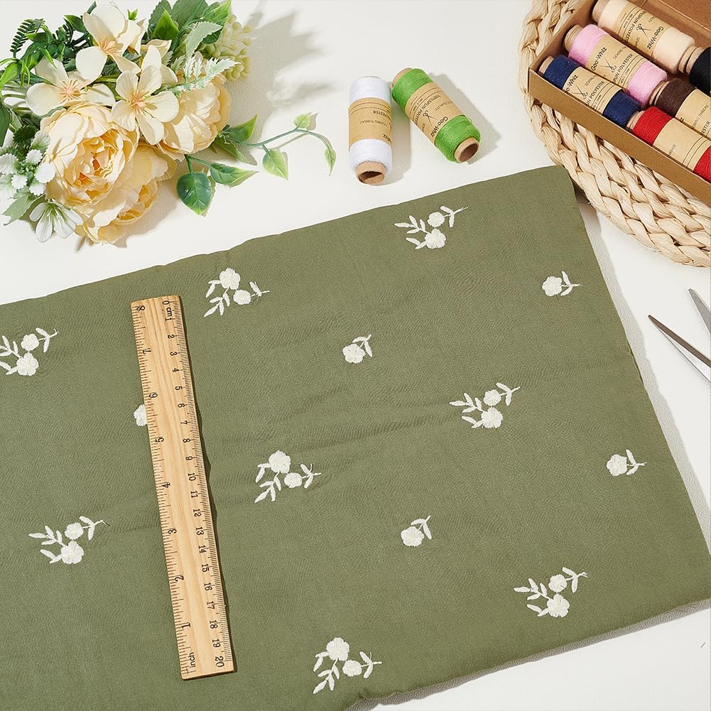 FINGERINSPIRE 1.1 Yard Green Floral Cotton Fabric - 59" Wide, Green