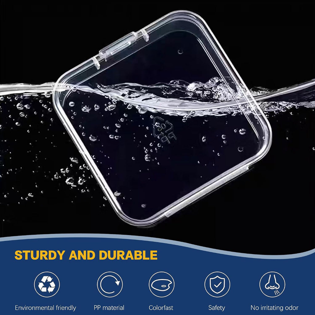 1 Large Box & 30-Grid Transparent Plastic Bead Organizer (Hinged Lid)