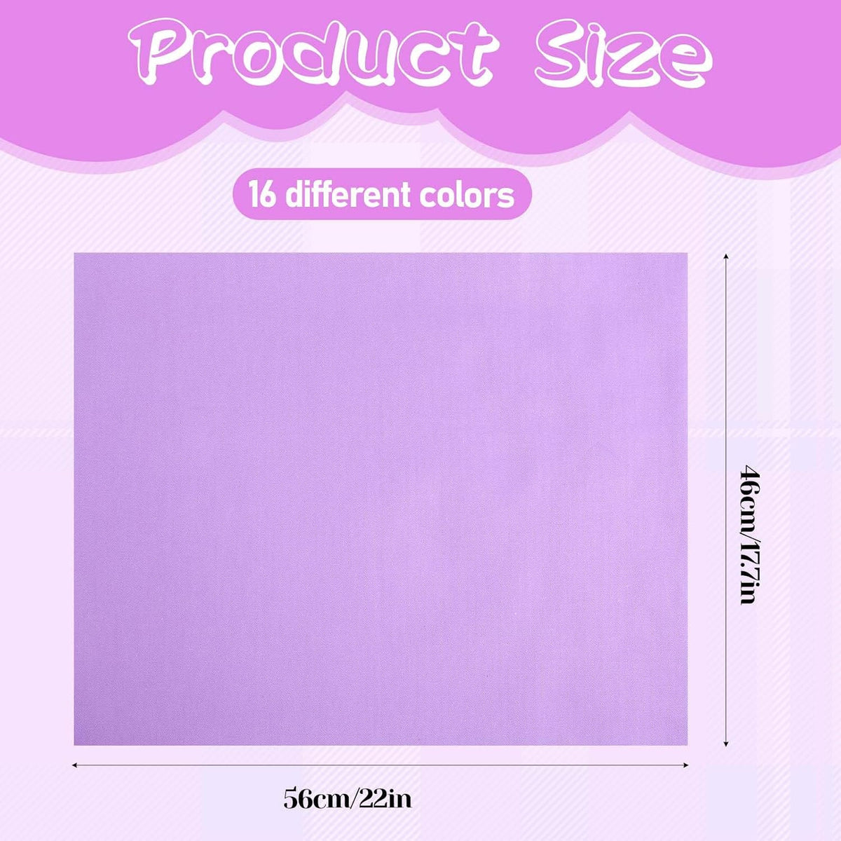 16 Pcs 18 x 22 inches Cotton Fabric, Assorted Colors Solid Precut