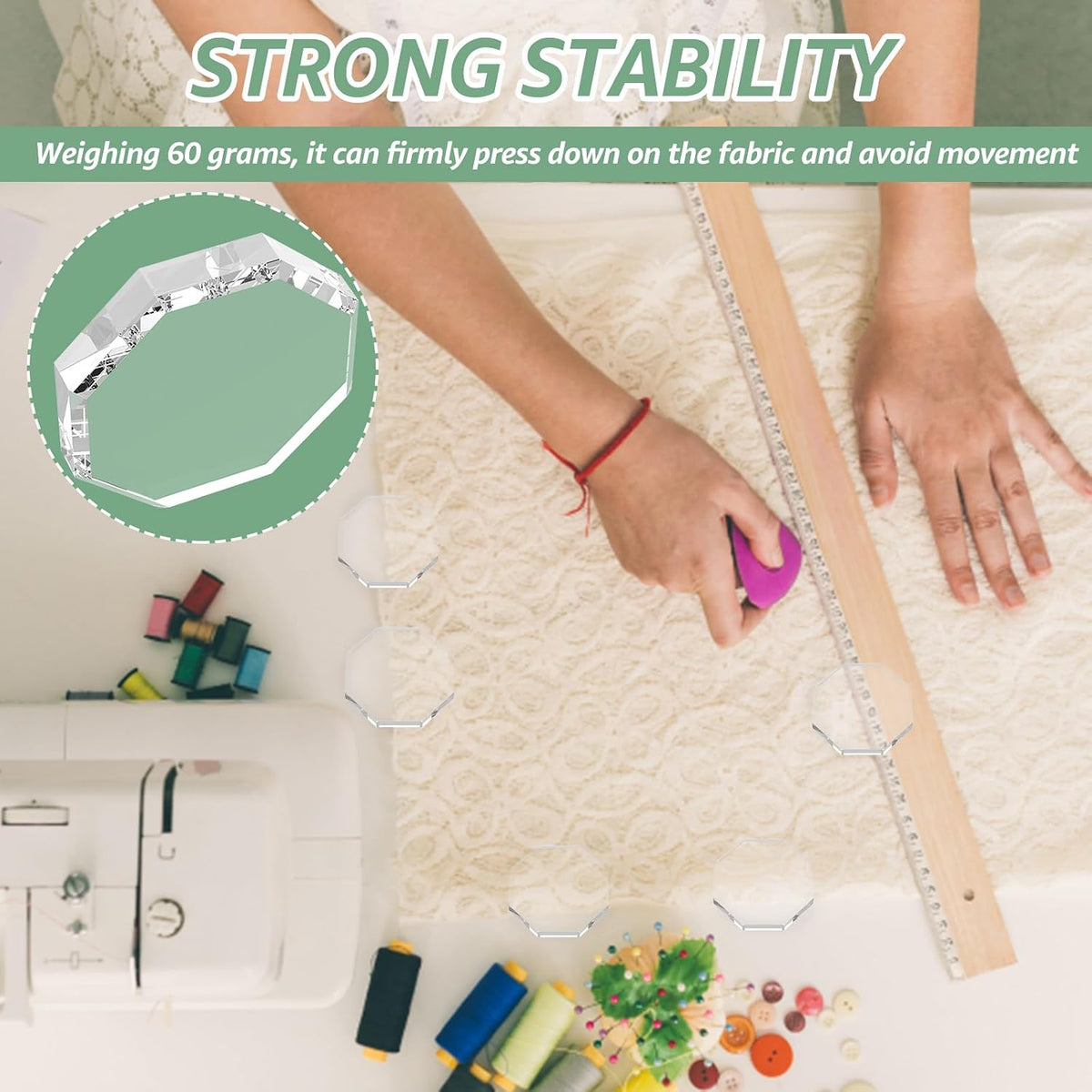 10 Pack Glass Pattern Weights Kit, Versatile Portable Sewing Fabric