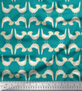 Soimoi Cotton Canvas Fabric Fantail Pigeon Cartoon Fabric Prints by