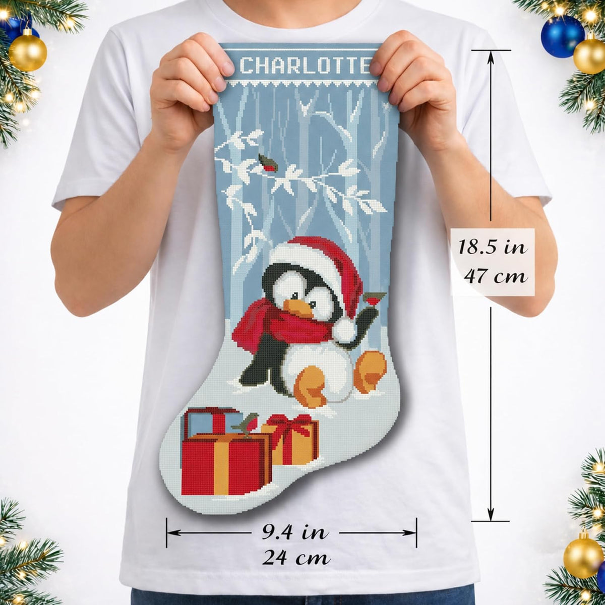 Cross Stitch Kits for Adults Stamped Personalized Christmas Stockings