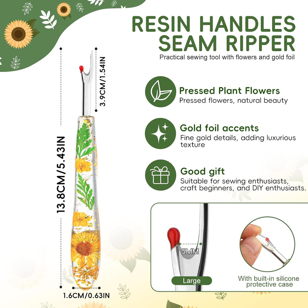 Seam Ripper, Resin Handles Seam Rippers for Sewing, Large Stitch