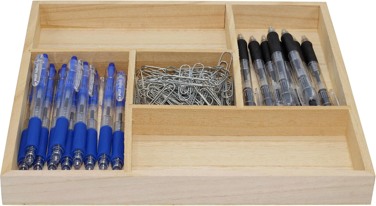 5 Section Wooden Trays – 10" × 10" Square Organizers with Compartments