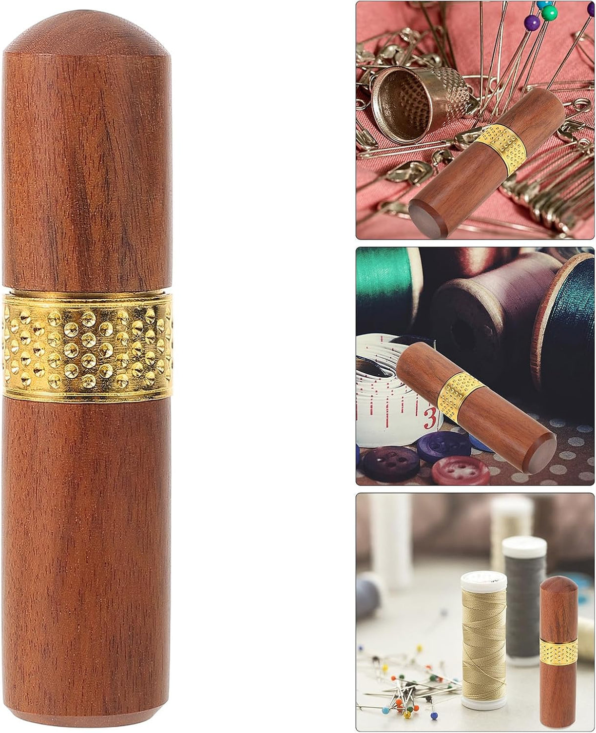 Wooden Sewing Needle Case for Knitting Lovers Xmas Portable Tube