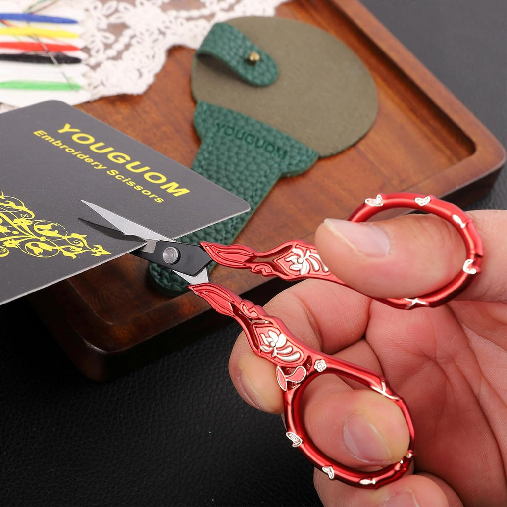 YOUGUOM Small Sewing Scissors with Cover, Needlework Shears