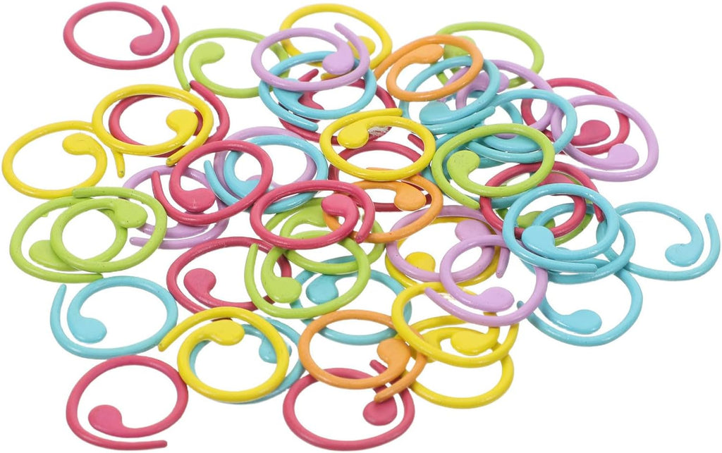 50pcs Copper Spiral Split Ring Stitch Markers for Knitting