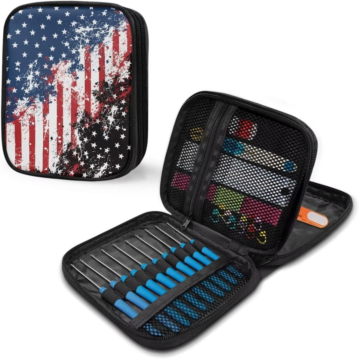 Kathyboom Crochet Hooks Case Large Capacity Empty Zipper Bags Portable