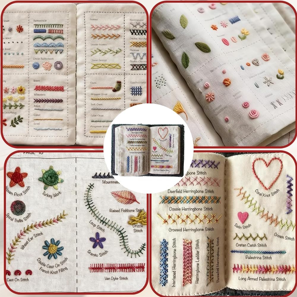 OYSMY Embroidery Stitch Book Kit,2026 New Embroidery Kit with 86 PCS