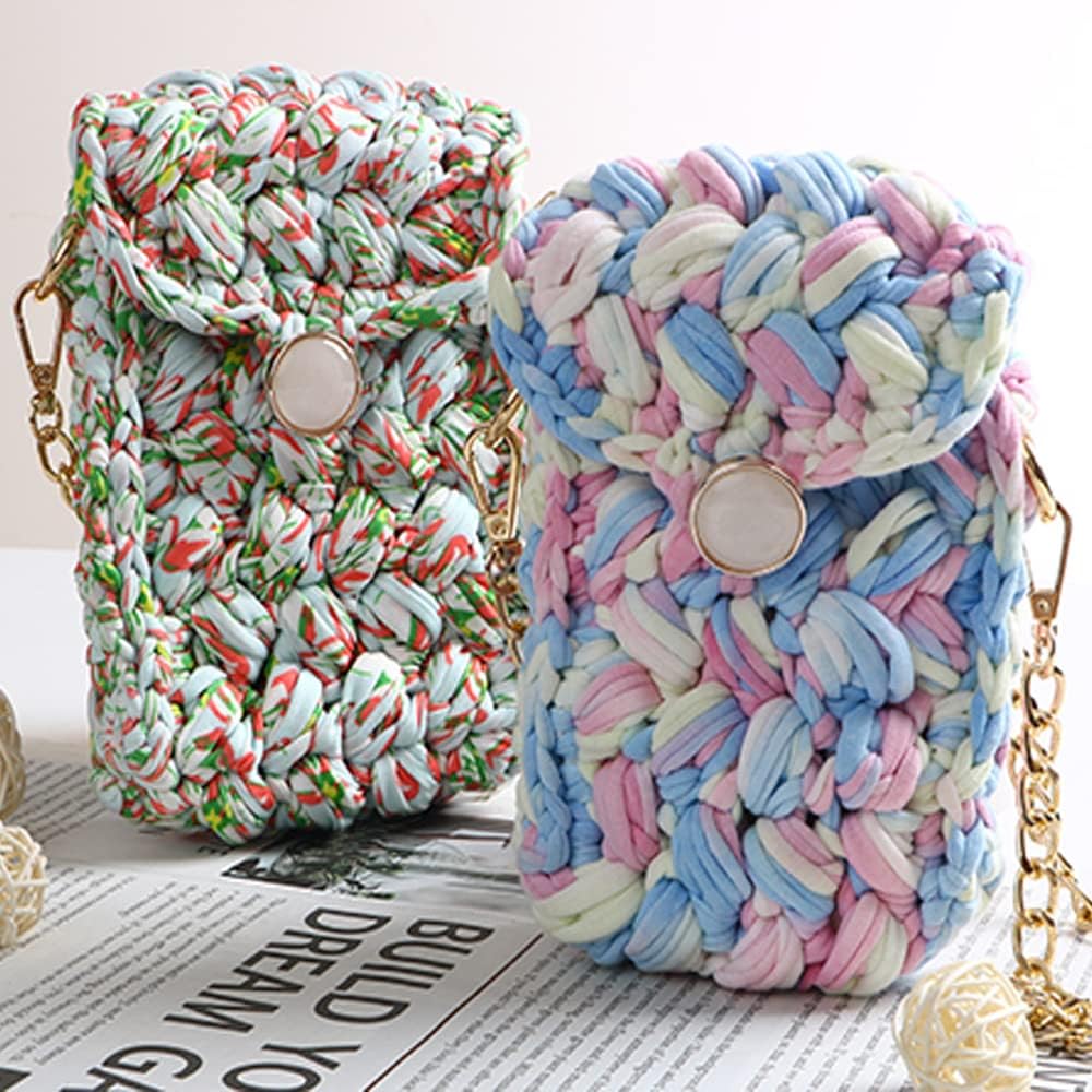2 Pack 200g Cloth T-Shirt Yarn Fabric Crochet Yarn Knit Basket Crochet