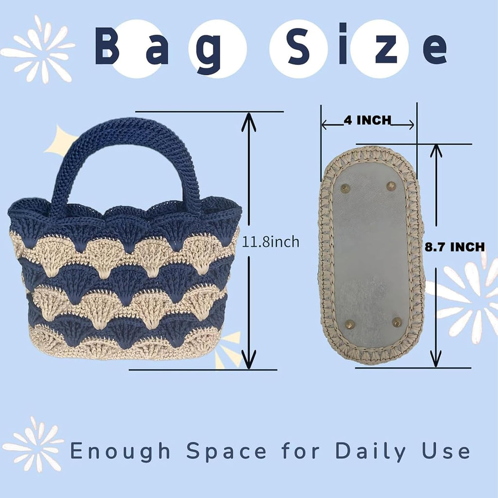 SHENJILL Tote Bag Crochet Kit for Beginners Two Color Crochet Kit with
