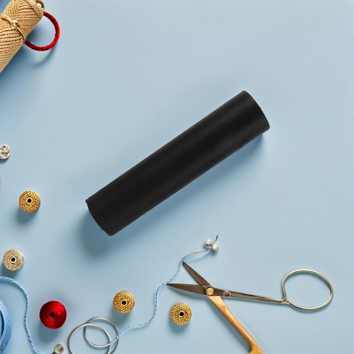 1 Roll Fusible Interfacing for Sewing, Single-Sided Black Non-Woven