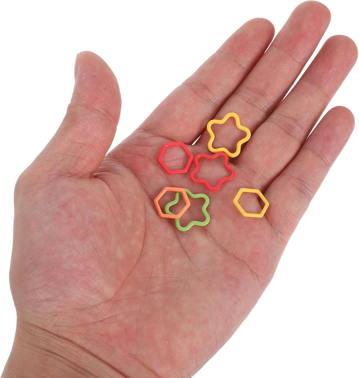 Colorful Metal Stitch Markers, Hexagon Star Safety Pins
