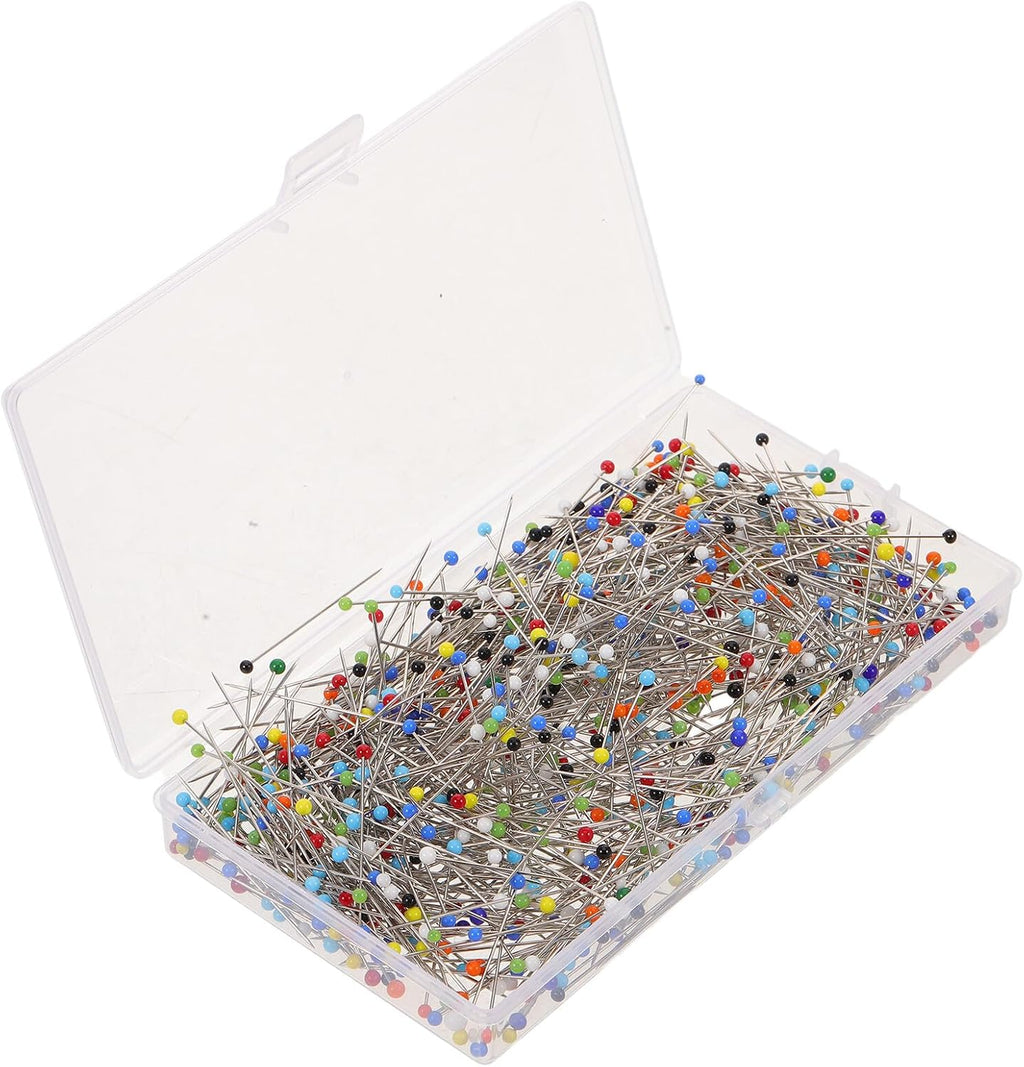 1000pcs Glass Head Straight Pins, 38mm Quilting and Dressmaking Xmas
