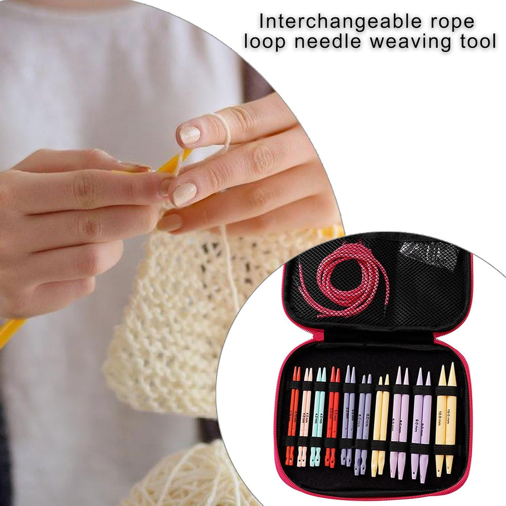 XEGZLH 10Pairs Colorful Circular Knitting Needle Set with Zippered