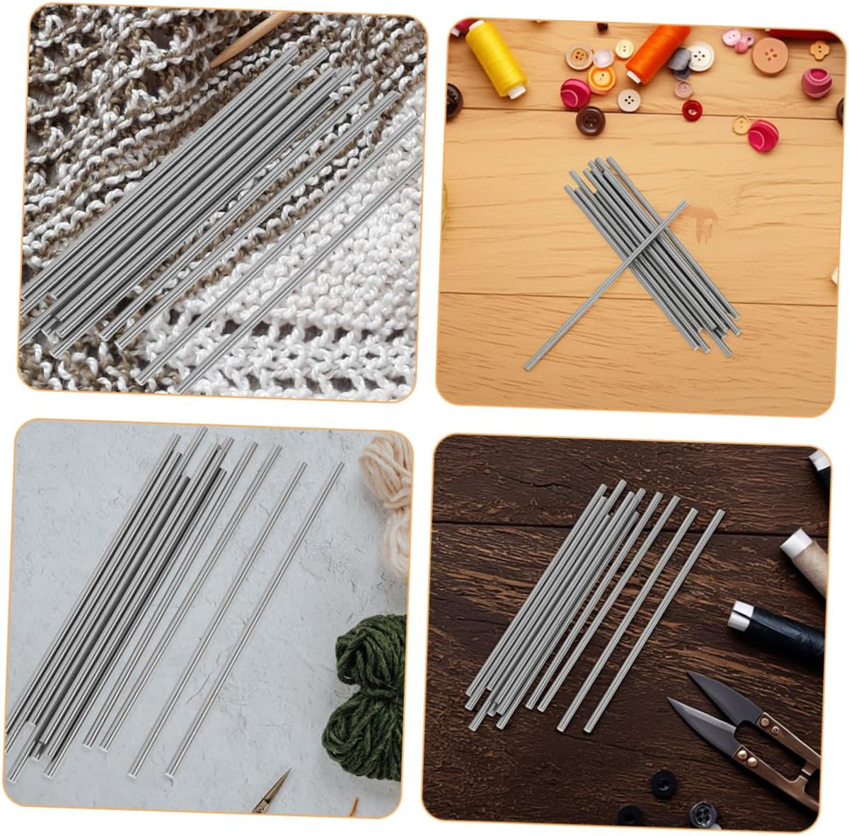 Crochet Board Rod Set for Wooden Blocking Boards, 20pcs Stainless