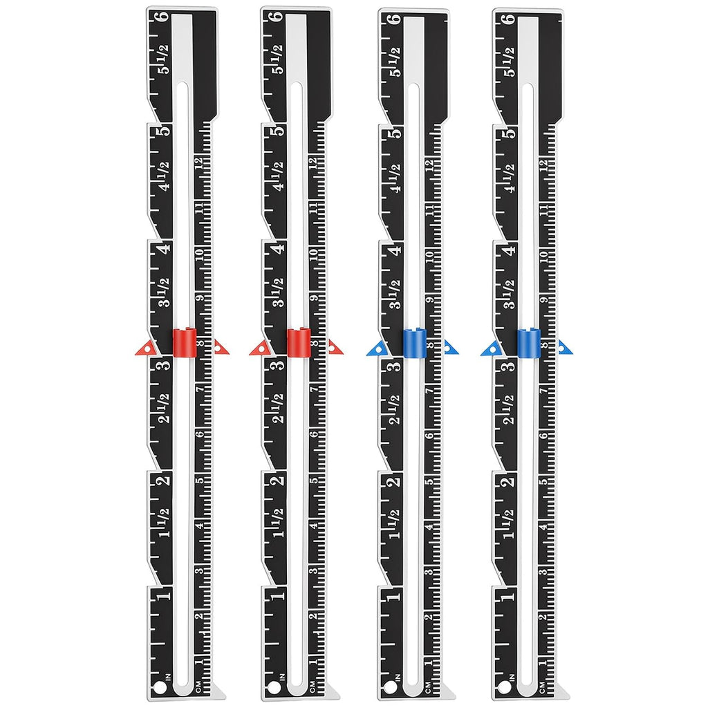 JJUNW 4 Pcs Sliding Gauge Sewing Measuring Tool for Quilting Knitting