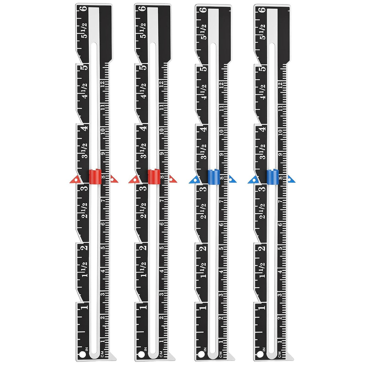 JJUNW 4 Pcs Sliding Gauge Sewing Measuring Tool for Quilting Knitting