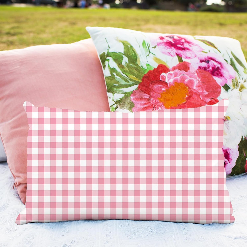 Whaline 12Pcs Cherry Fabric Squares Cherry Flower Stripe Plaid Dot